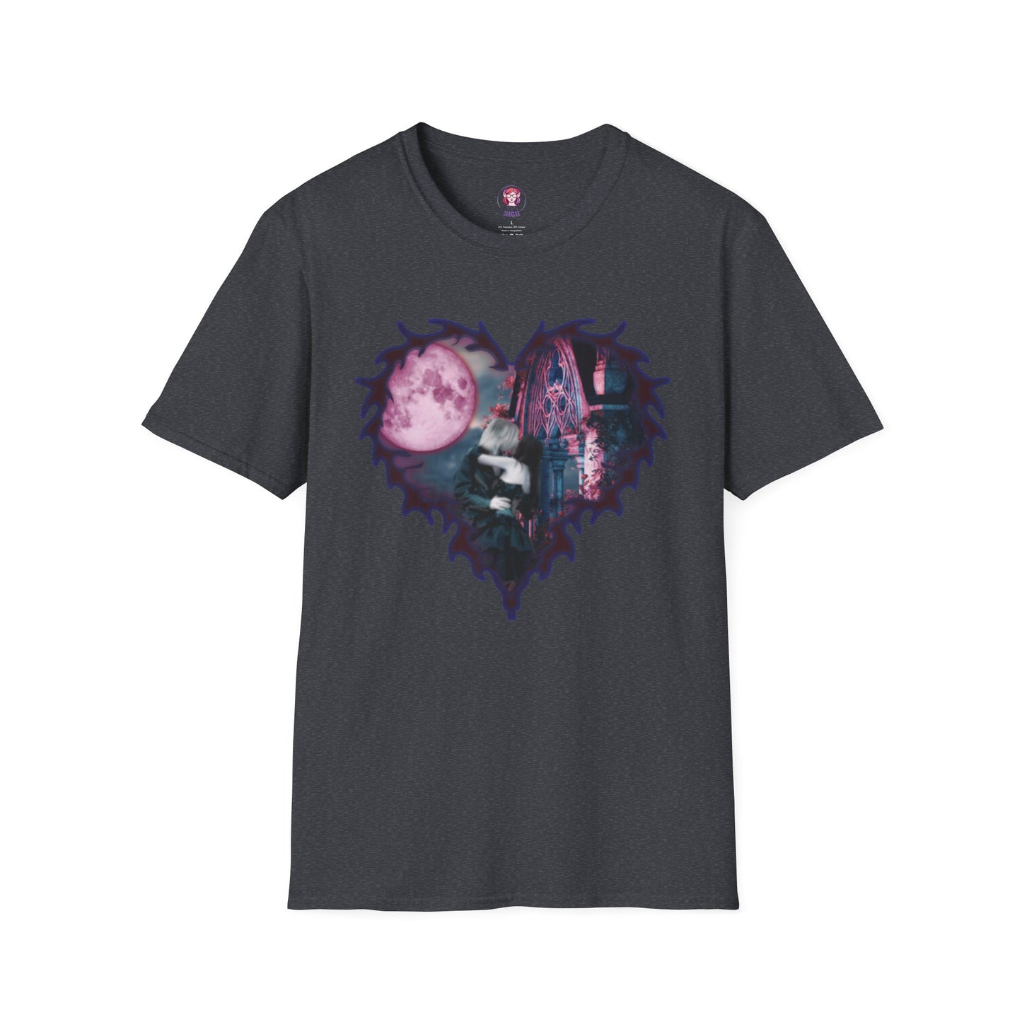 Gothic Couple Under the Moon - Unisex Softstyle T-Shirt