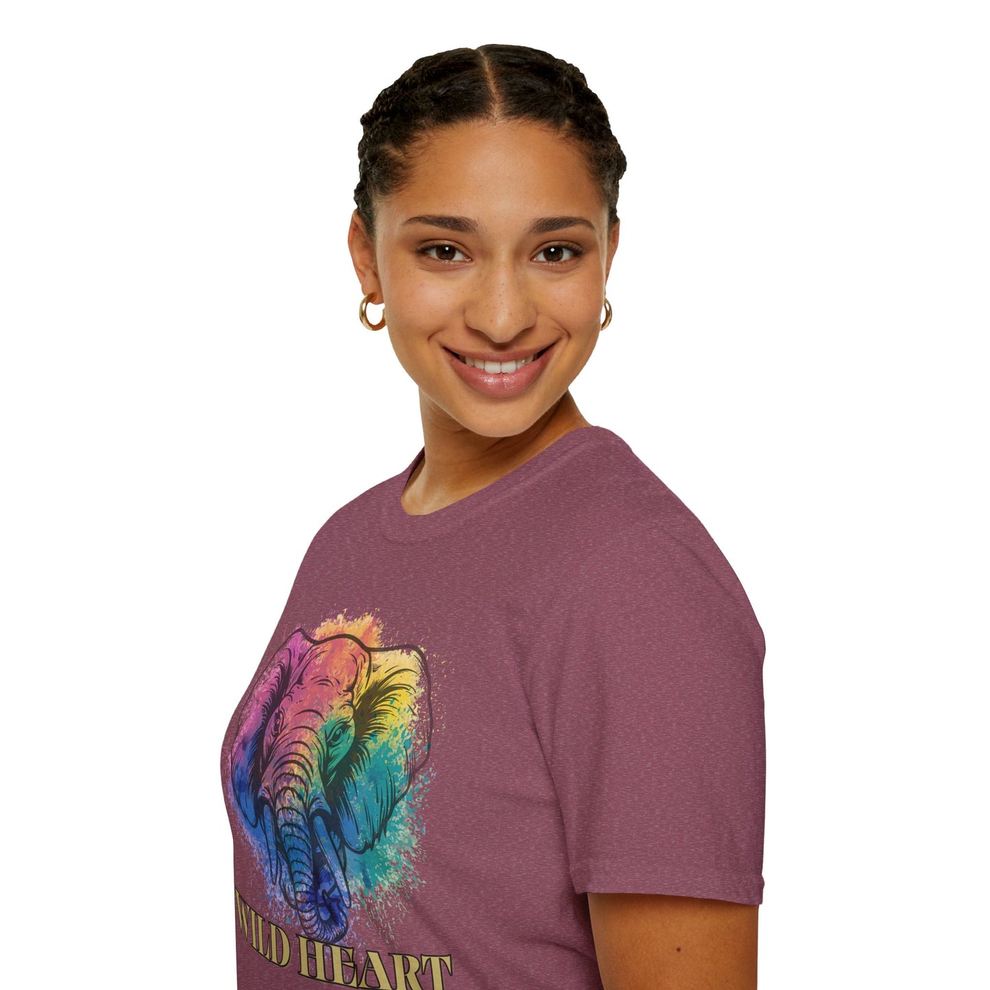 Wild Heart Collection - Elephant Color Splash Unisex Softstyle Graphic T-Shirt