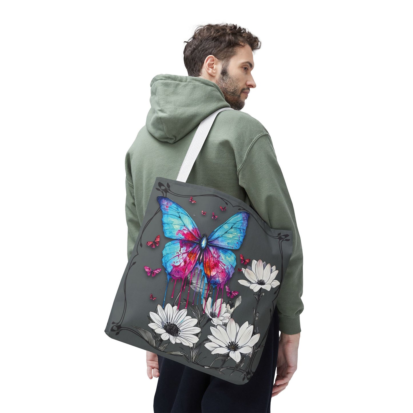 Painted Butterfly in Black and White Tote Bag