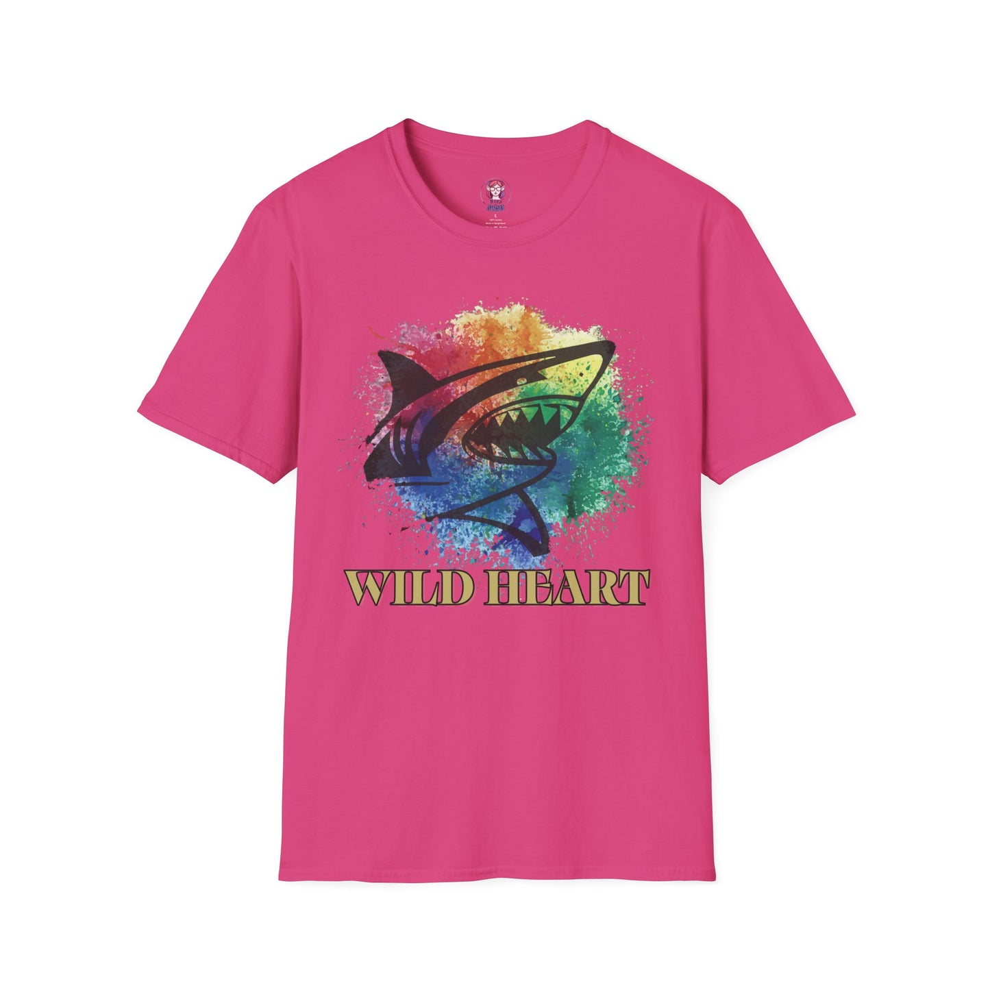 Wild Heart Collection - Shark Color Splash Unisex Softstyle Graphic T-Shirt