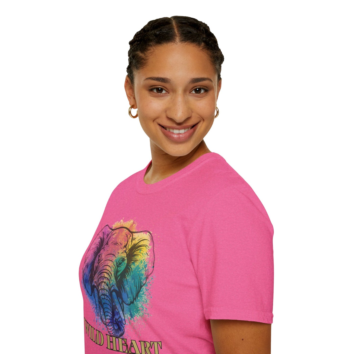 Wild Heart Collection - Elephant Color Splash Unisex Softstyle Graphic T-Shirt