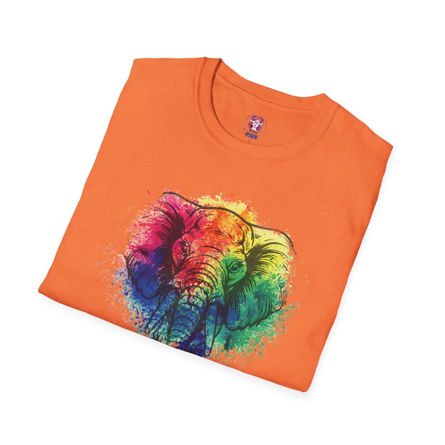 Wild Heart Collection - Elephant Color Splash Unisex Softstyle Graphic T-Shirt