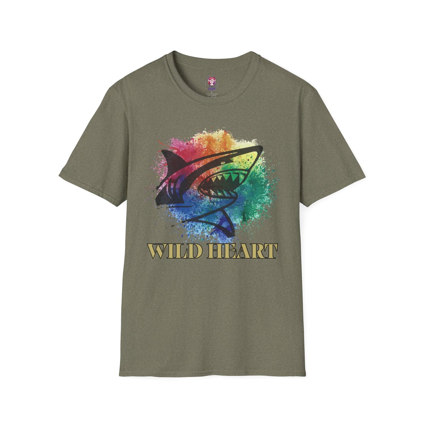Wild Heart Collection - Shark Color Splash Unisex Softstyle Graphic T-Shirt