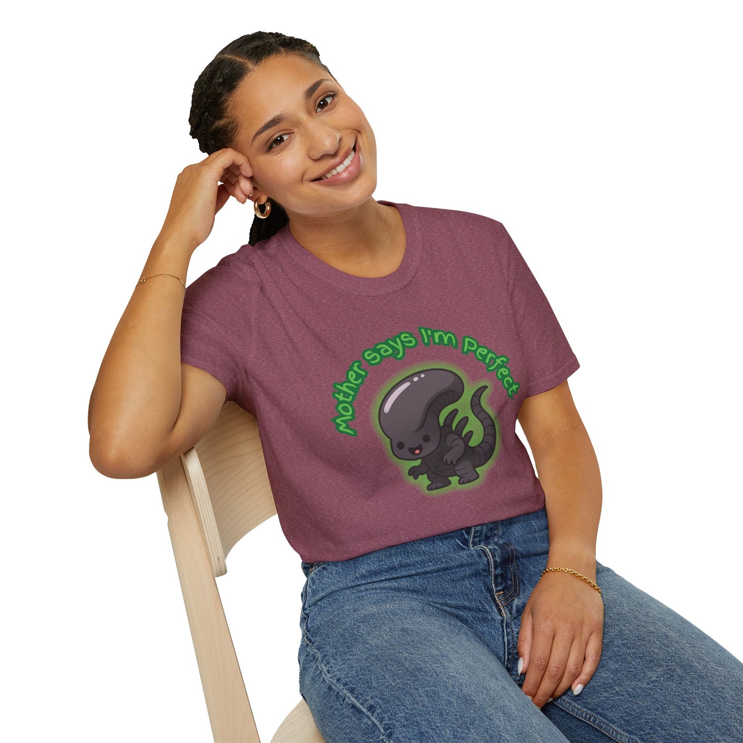 Alien Cute Xenomorph I'm Perfect - Unisex Softstyle T-Shirt