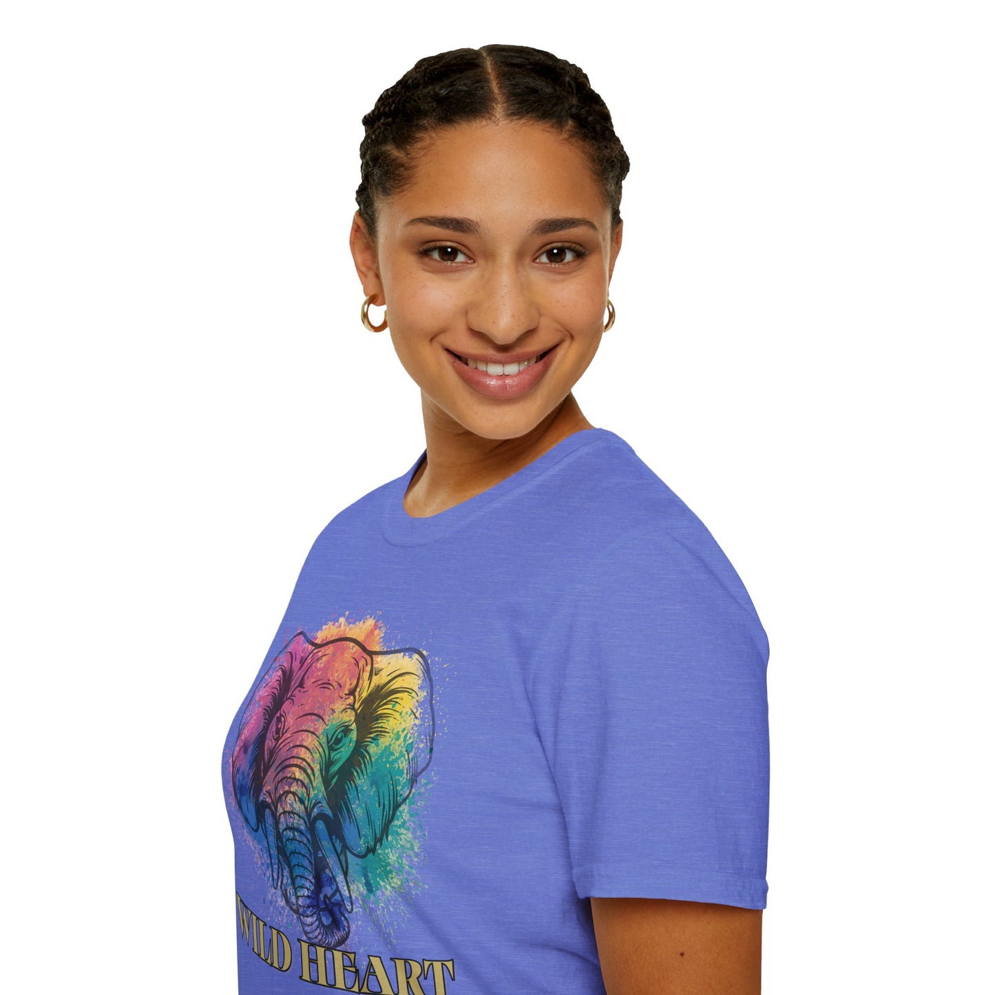 Wild Heart Collection - Elephant Color Splash Unisex Softstyle Graphic T-Shirt