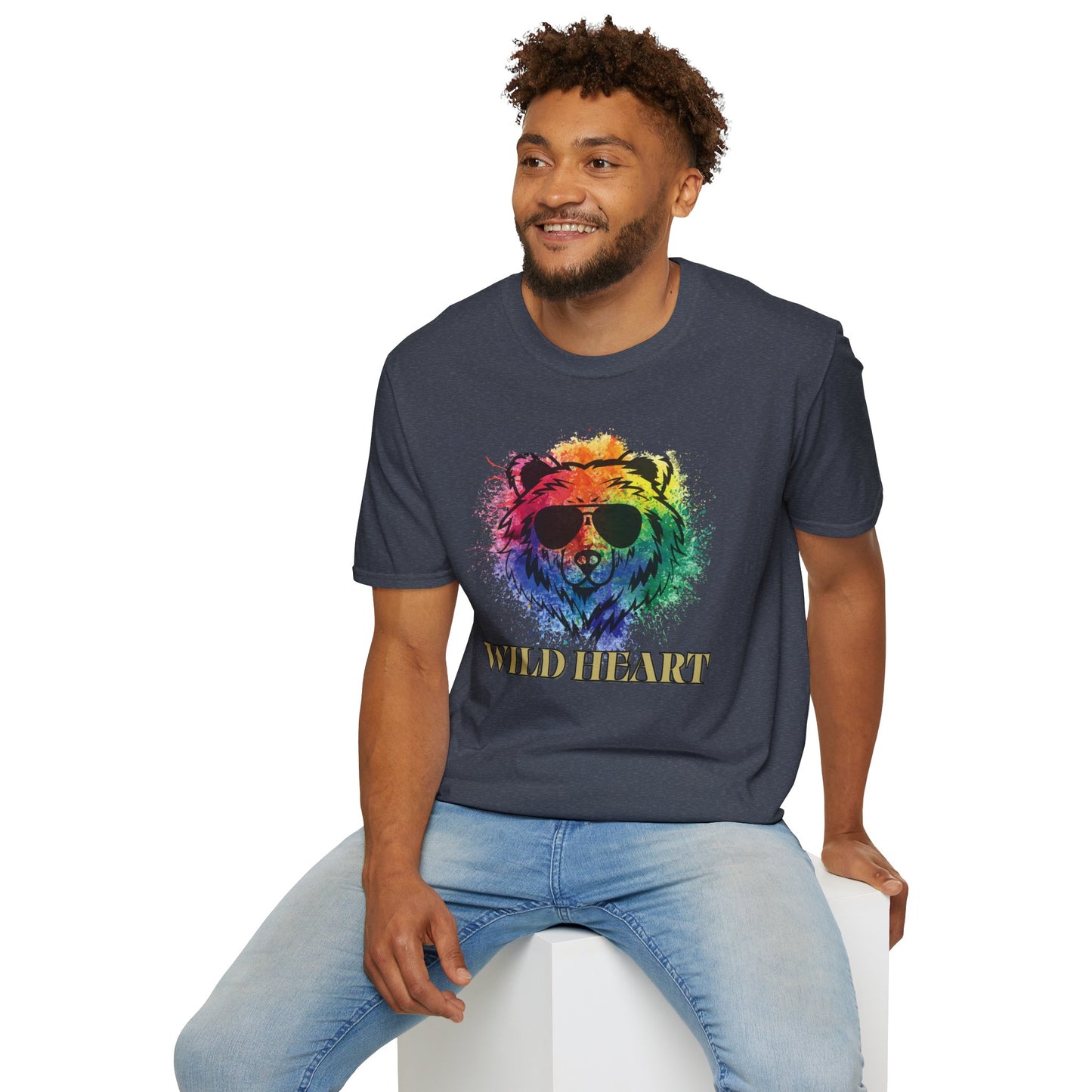 Wild Heart Collection - Bear Color Splash Unisex Softstyle Graphic T-Shirt