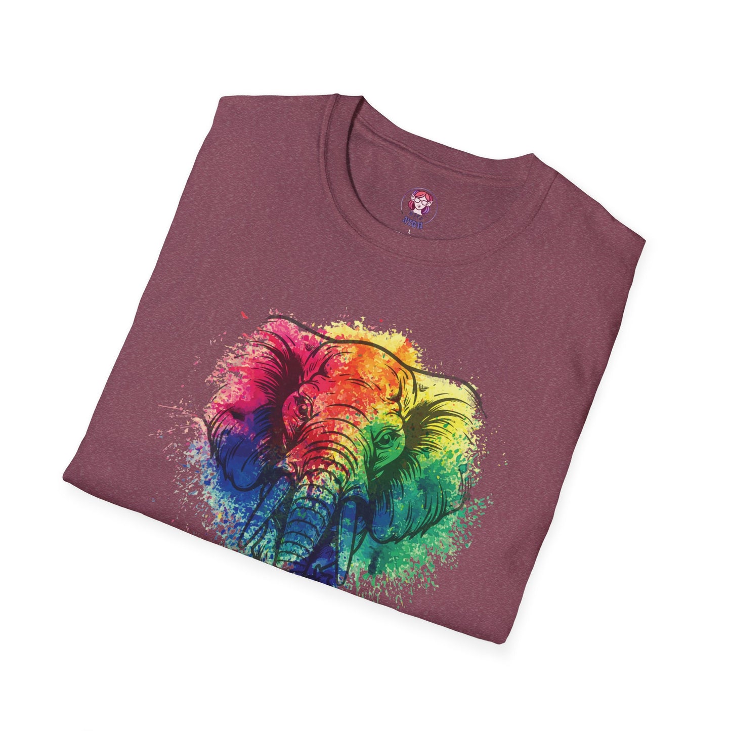 Wild Heart Collection - Elephant Color Splash Unisex Softstyle Graphic T-Shirt