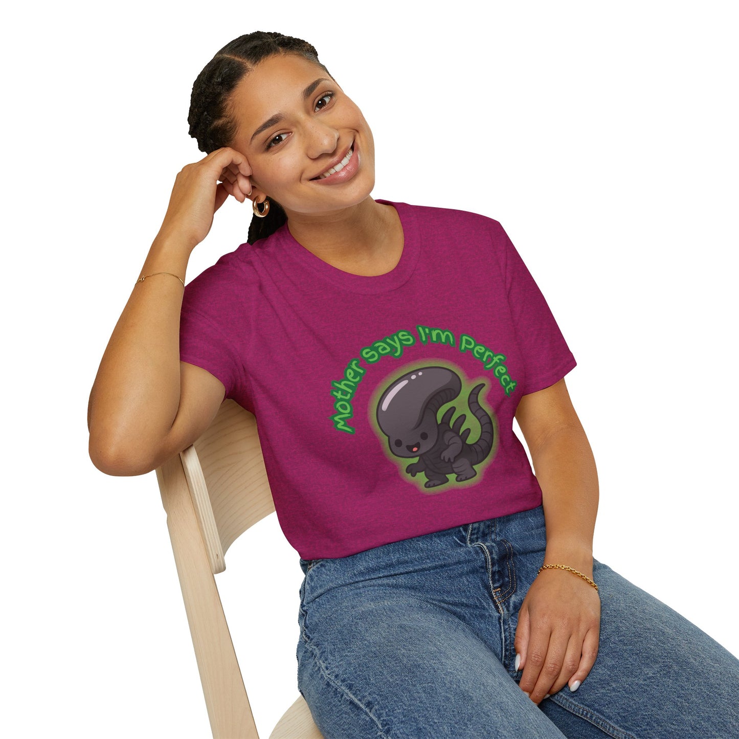 Alien Cute Xenomorph I'm Perfect - Unisex Softstyle T-Shirt