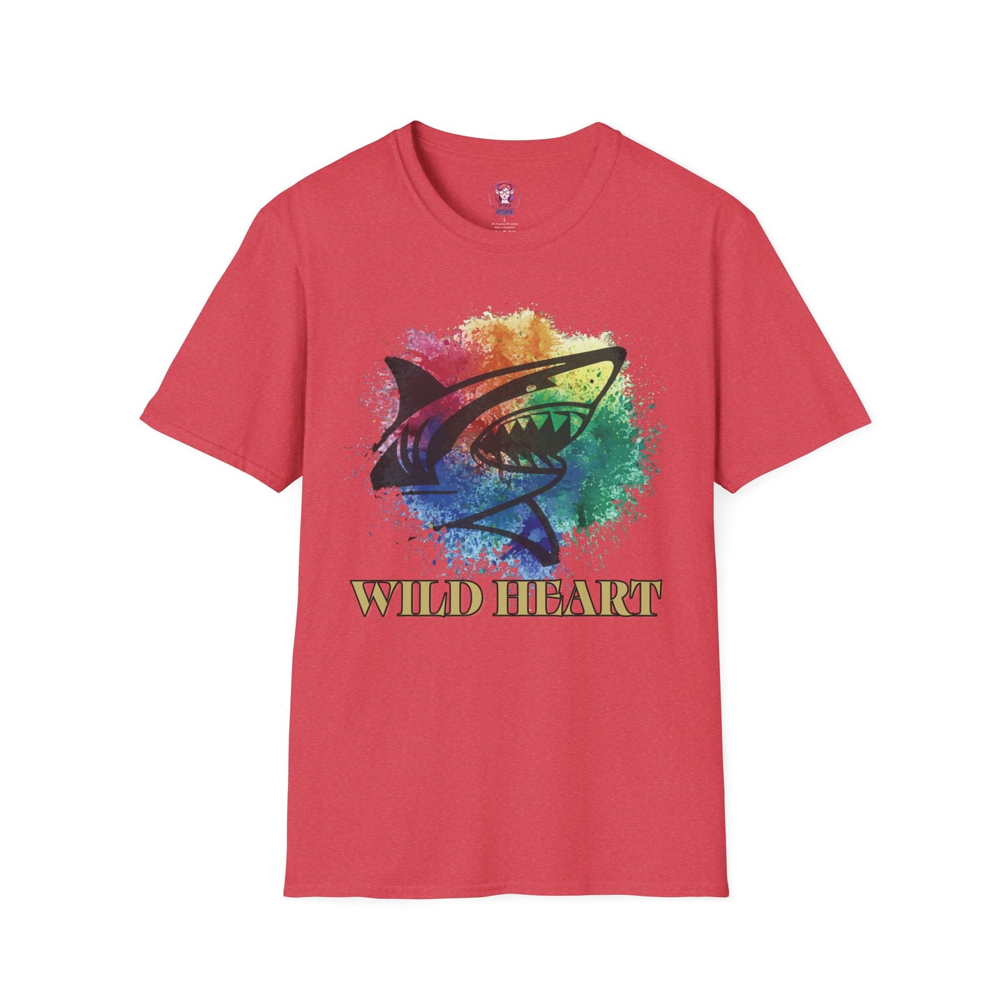 Wild Heart Collection - Shark Color Splash Unisex Softstyle Graphic T-Shirt