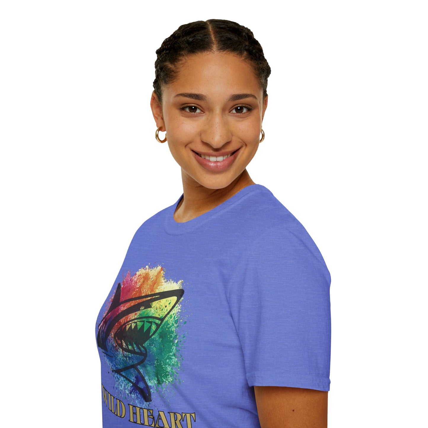 Wild Heart Collection - Shark Color Splash Unisex Softstyle Graphic T-Shirt