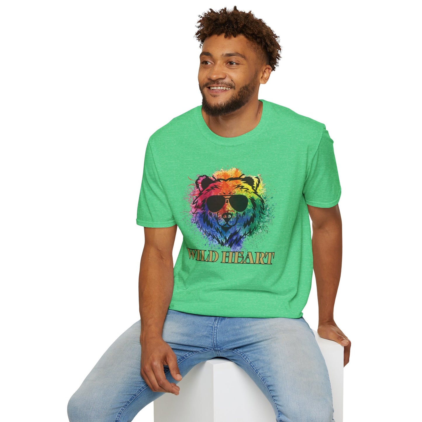 Wild Heart Collection - Bear Color Splash Unisex Softstyle Graphic T-Shirt