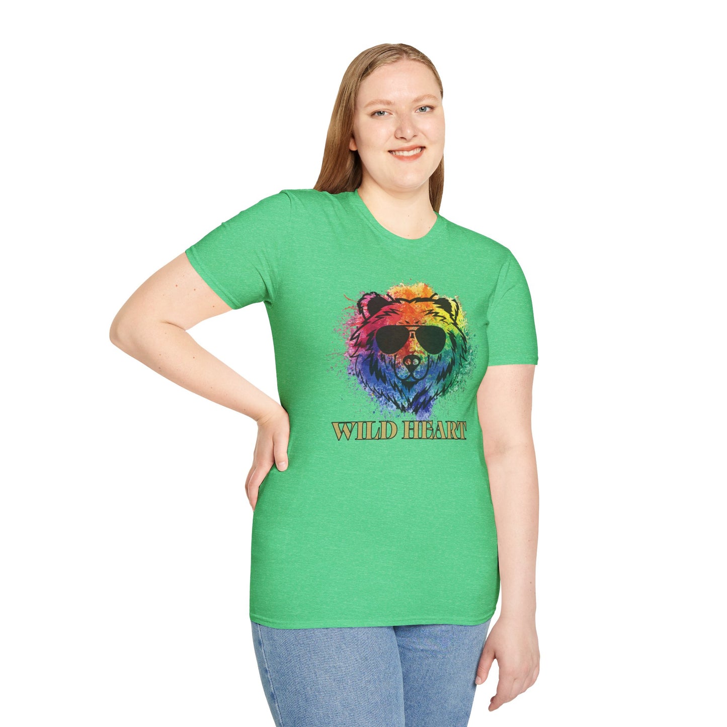 Wild Heart Collection - Bear Color Splash Unisex Softstyle Graphic T-Shirt