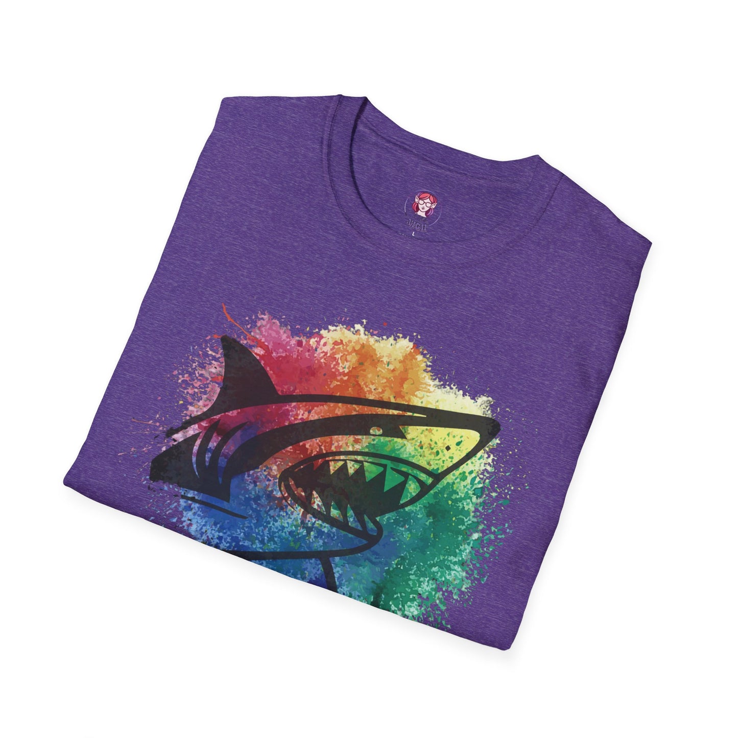 Wild Heart Collection - Shark Color Splash Unisex Softstyle Graphic T-Shirt