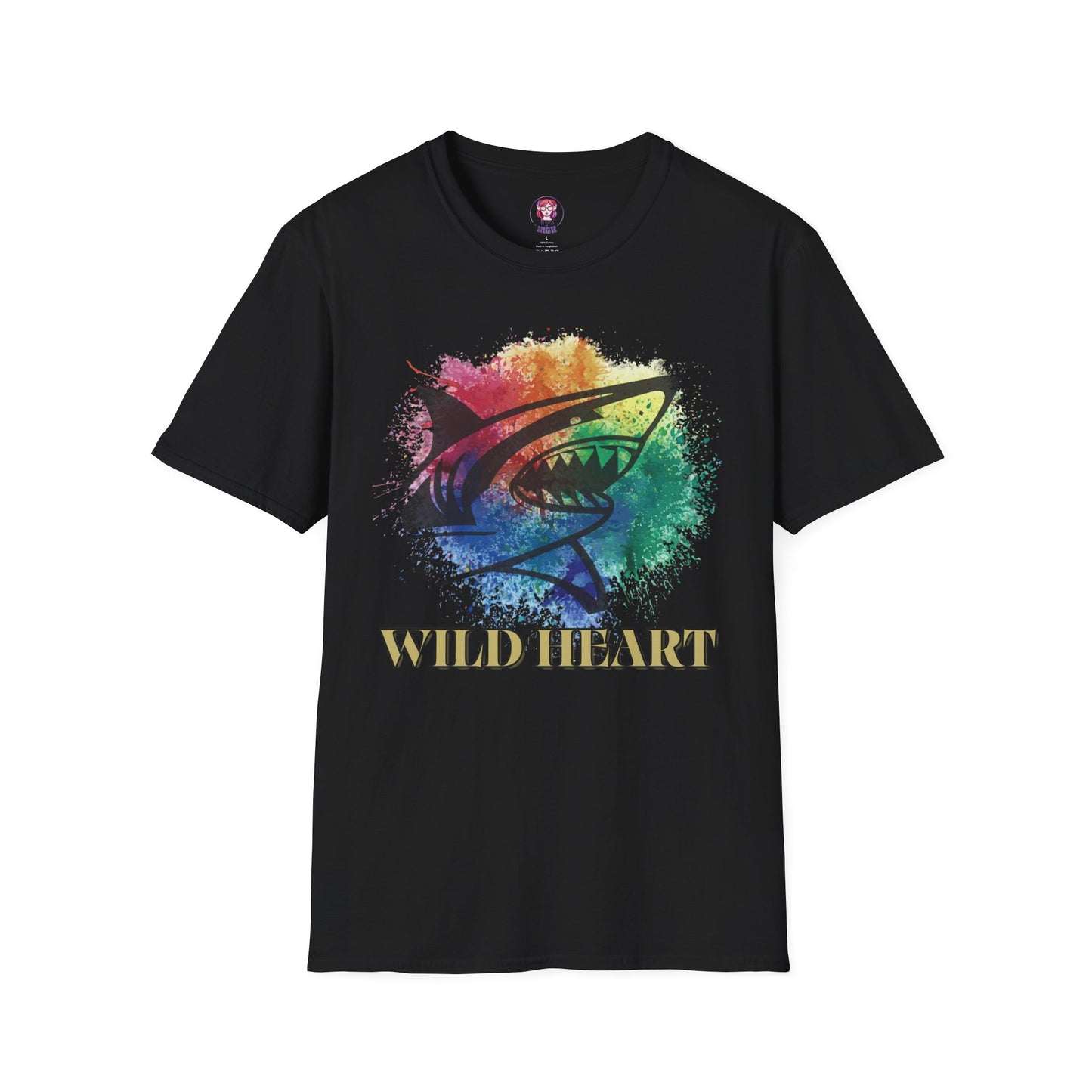 Wild Heart Collection - Shark Color Splash Unisex Softstyle Graphic T-Shirt