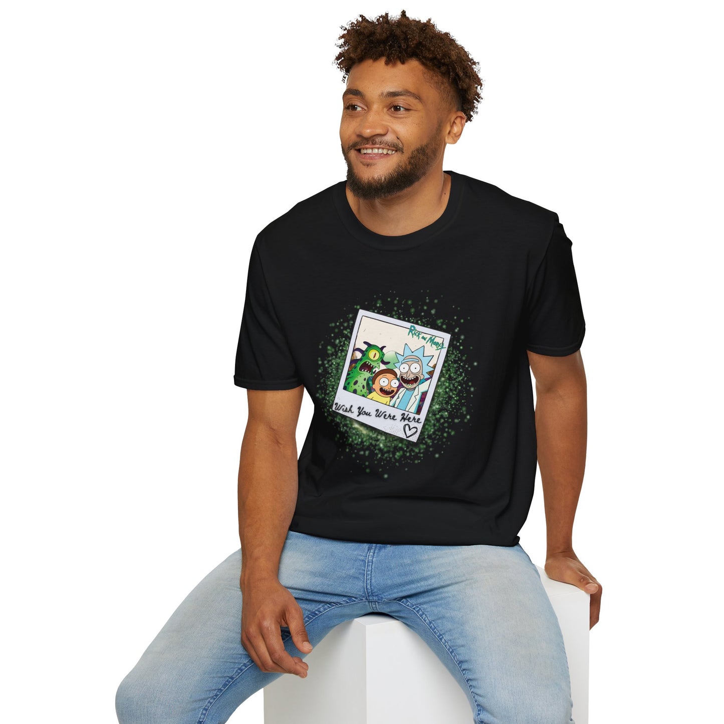 Rick & Morty Polaroid - Wish You Were Here - Unisex Softstyle T-Shirt