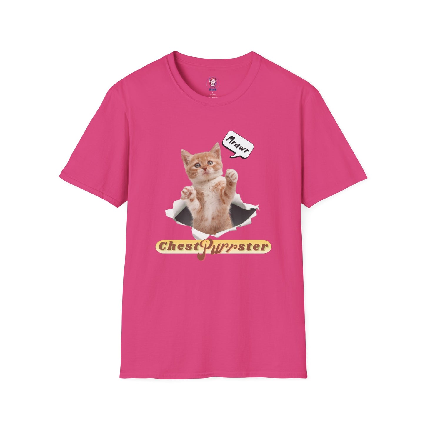 Cute Kitten ChestPurrster Pun - Unisex Softstyle T-Shirt