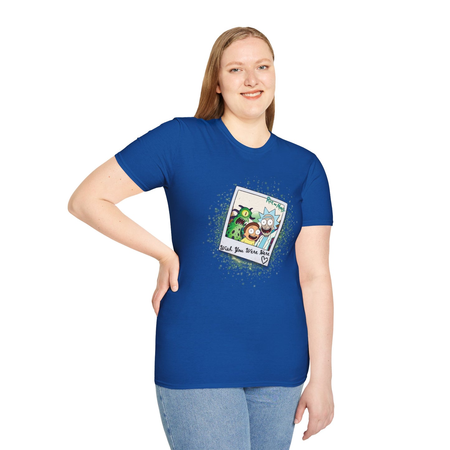 Rick & Morty Polaroid - Wish You Were Here - Unisex Softstyle T-Shirt