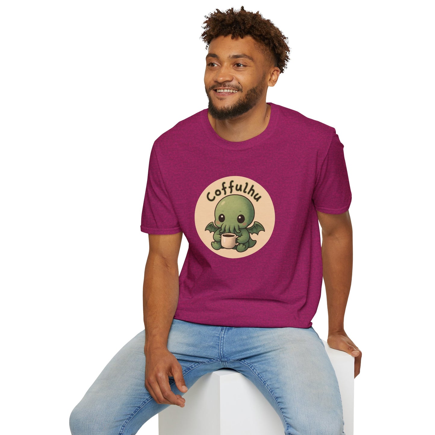 Cthulhu Coffulhu Coffee Pun - Unisex Softstyle T-Shirt