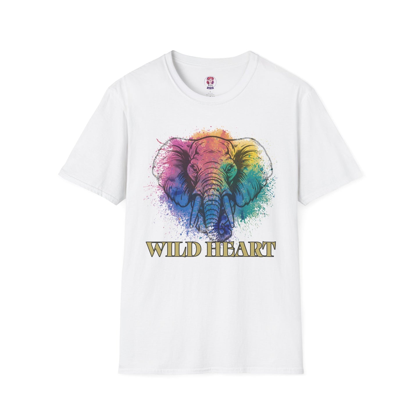 Wild Heart Collection - Elephant Color Splash Unisex Softstyle Graphic T-Shirt