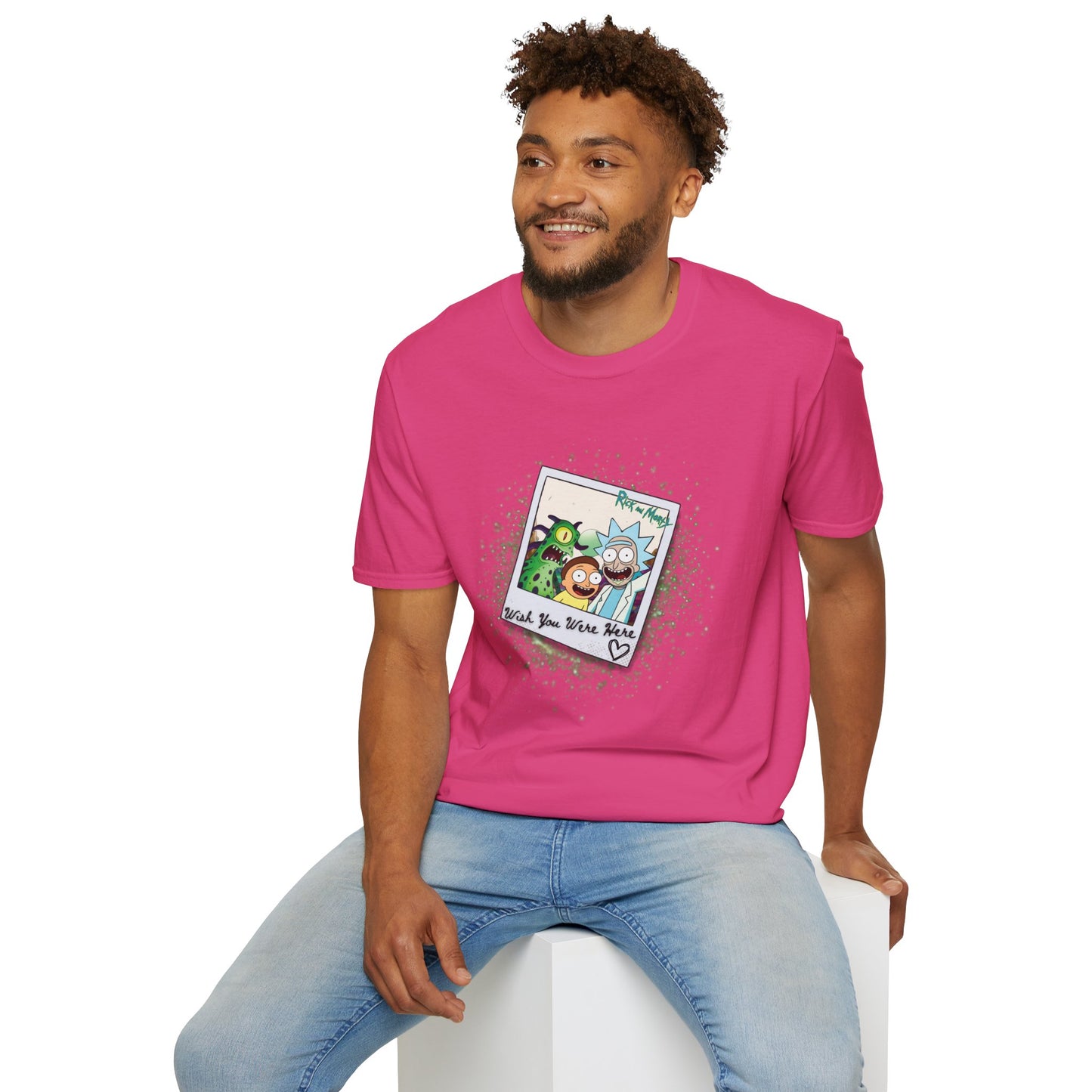 Rick & Morty Polaroid - Wish You Were Here - Unisex Softstyle T-Shirt