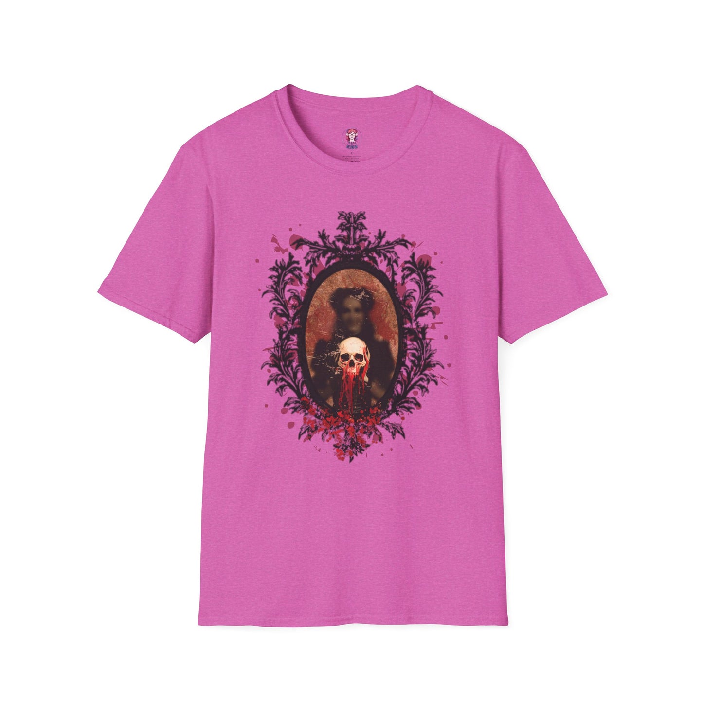 Vintage Gothic Skull Frame - Unisex Softstyle T-Shirt
