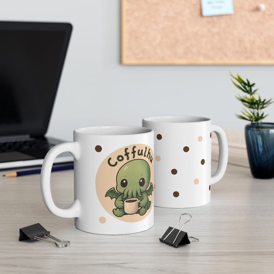 Coffulhu Ceramic Mug - Cute Cthulhu Design