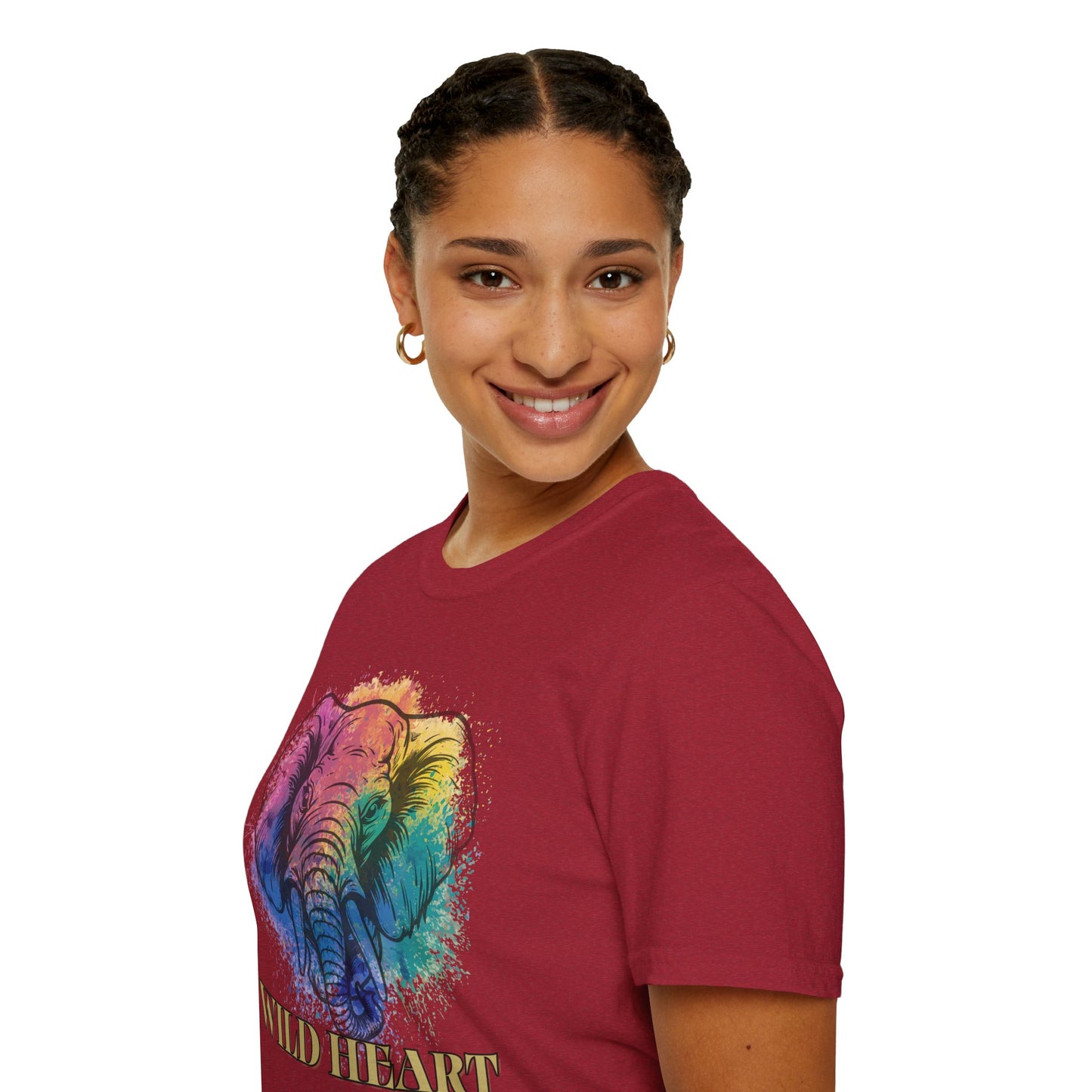 Wild Heart Collection - Elephant Color Splash Unisex Softstyle Graphic T-Shirt