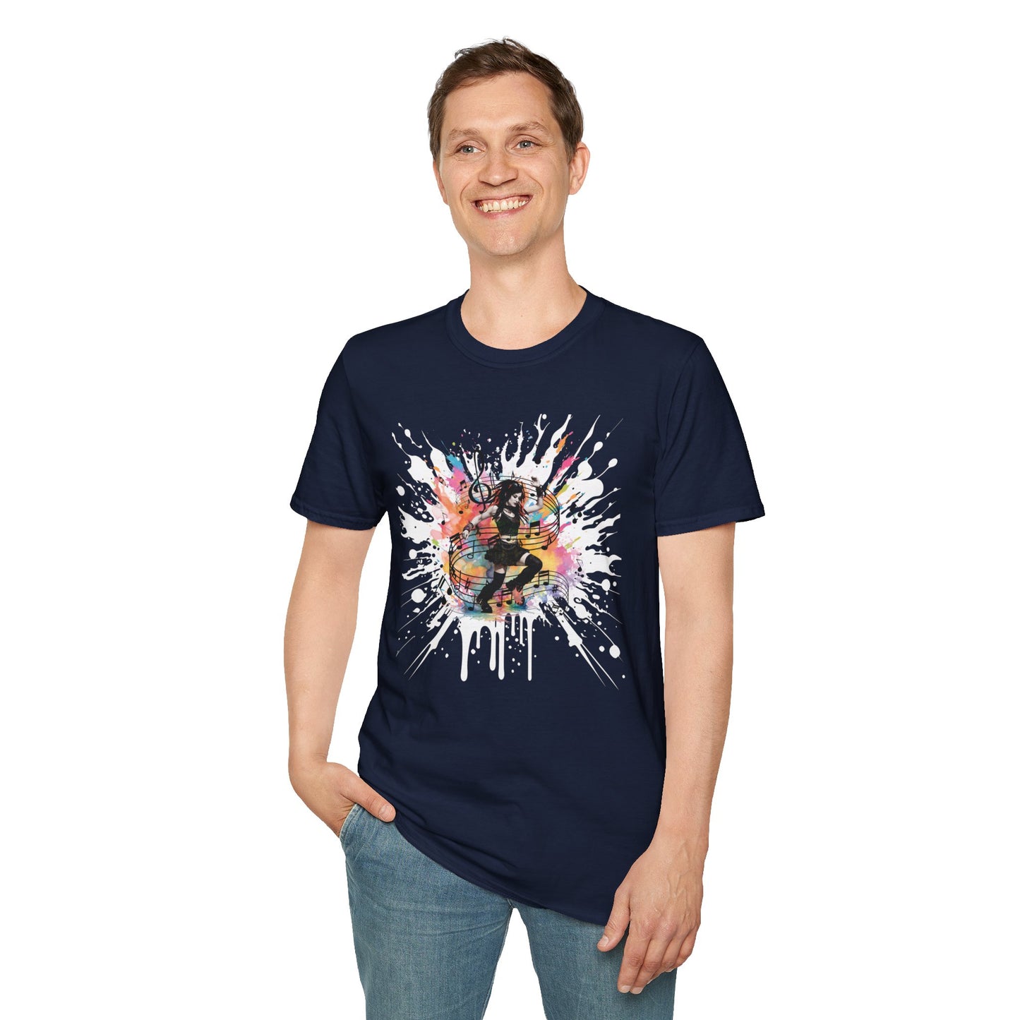 Colorful Music Brings Life Punk Dancer - Unisex Softstyle T-Shirt