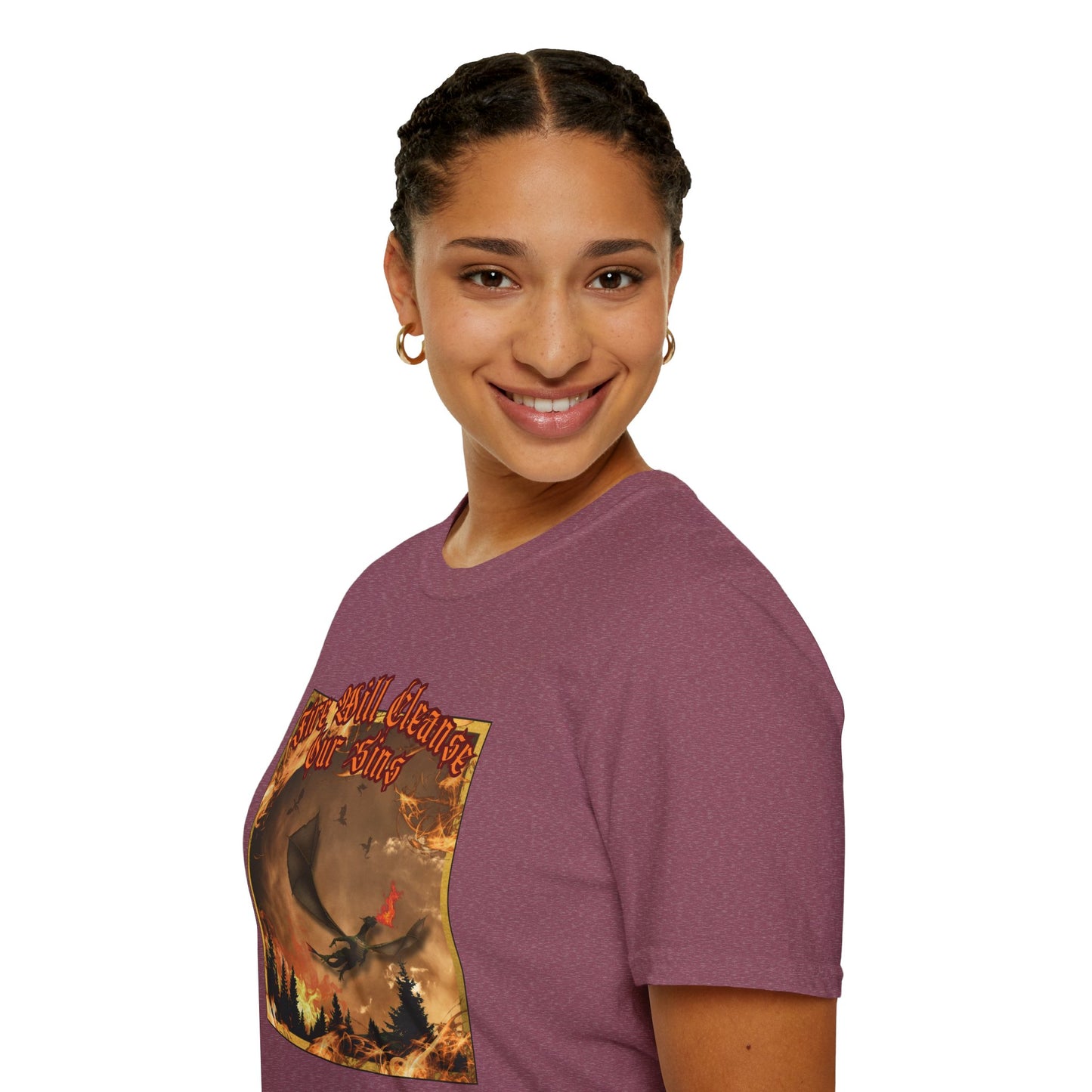 Dragon Attacking - Fire Will Cleanse Our Sins - Unisex Softstyle T-Shirt