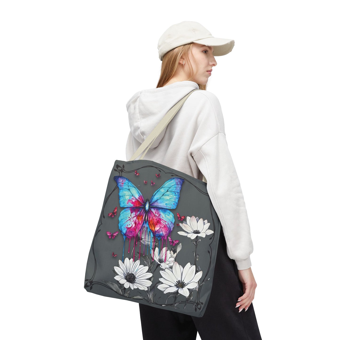 Painted Butterfly in Black and White Tote Bag