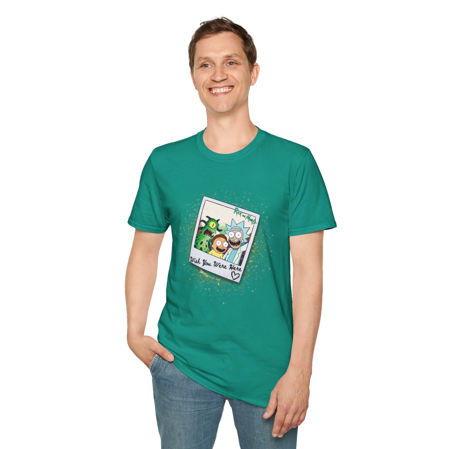 Rick & Morty Polaroid - Wish You Were Here - Unisex Softstyle T-Shirt