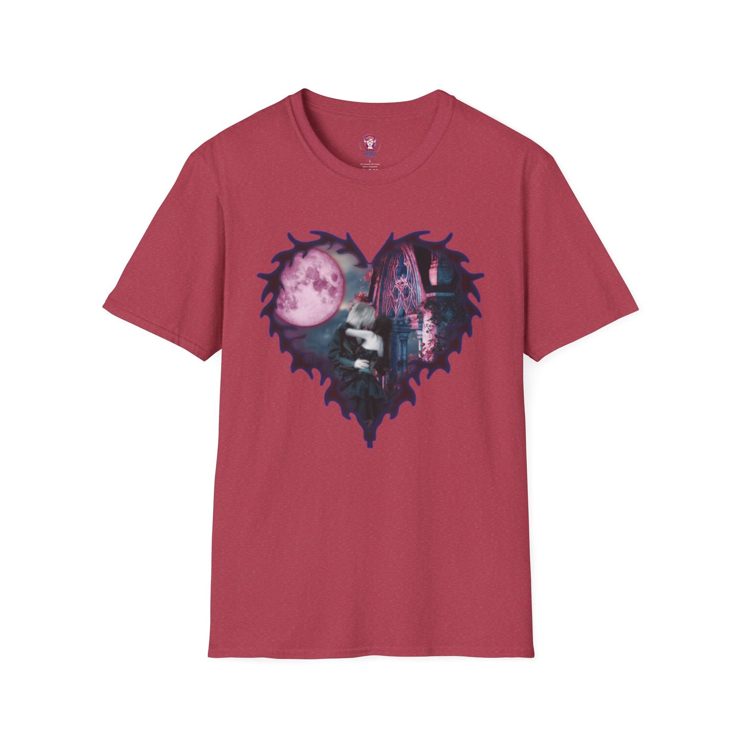 Gothic Couple Under the Moon - Unisex Softstyle T-Shirt