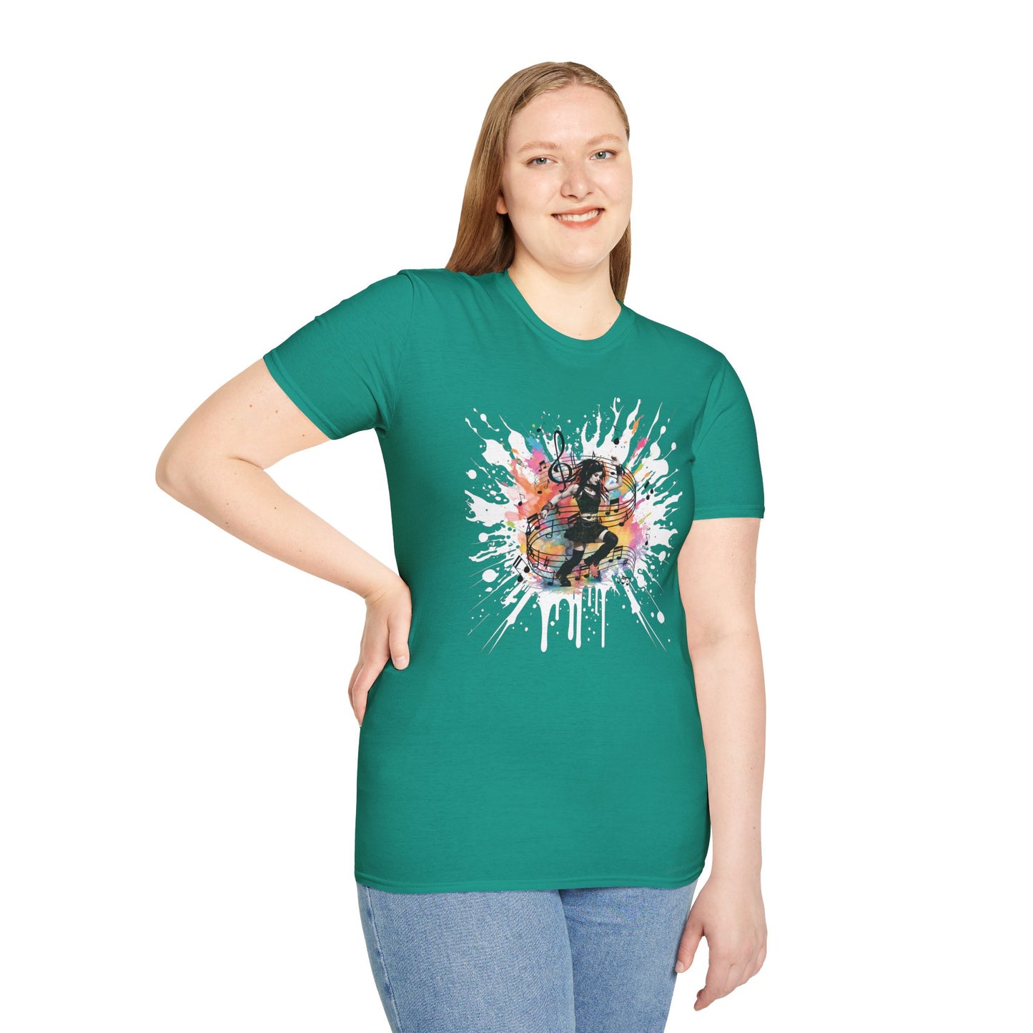 Colorful Music Brings Life Punk Dancer - Unisex Softstyle T-Shirt