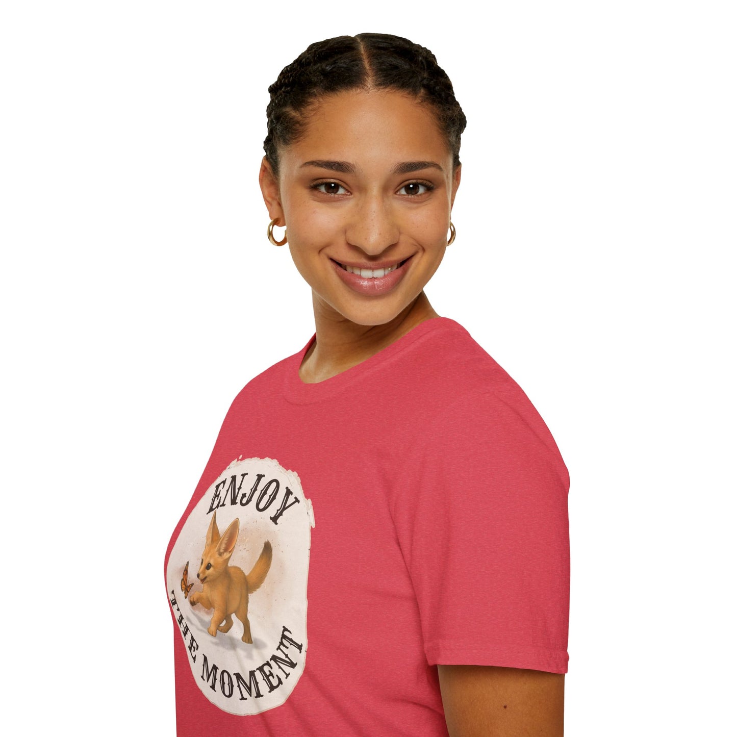 Cute Fox Enjoy the Moment - Unisex Softstyle T-Shirt