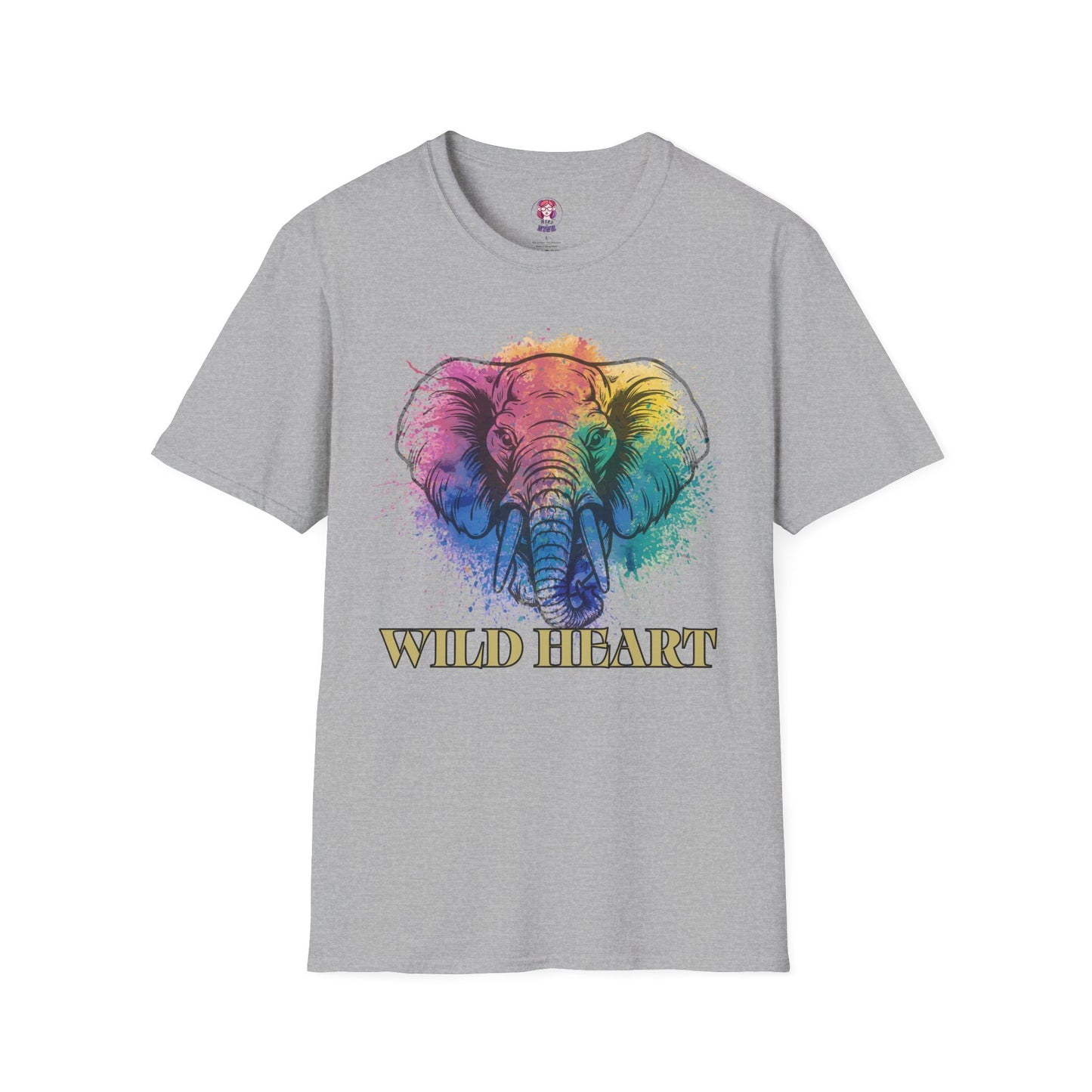 Wild Heart Collection - Elephant Color Splash Unisex Softstyle Graphic T-Shirt