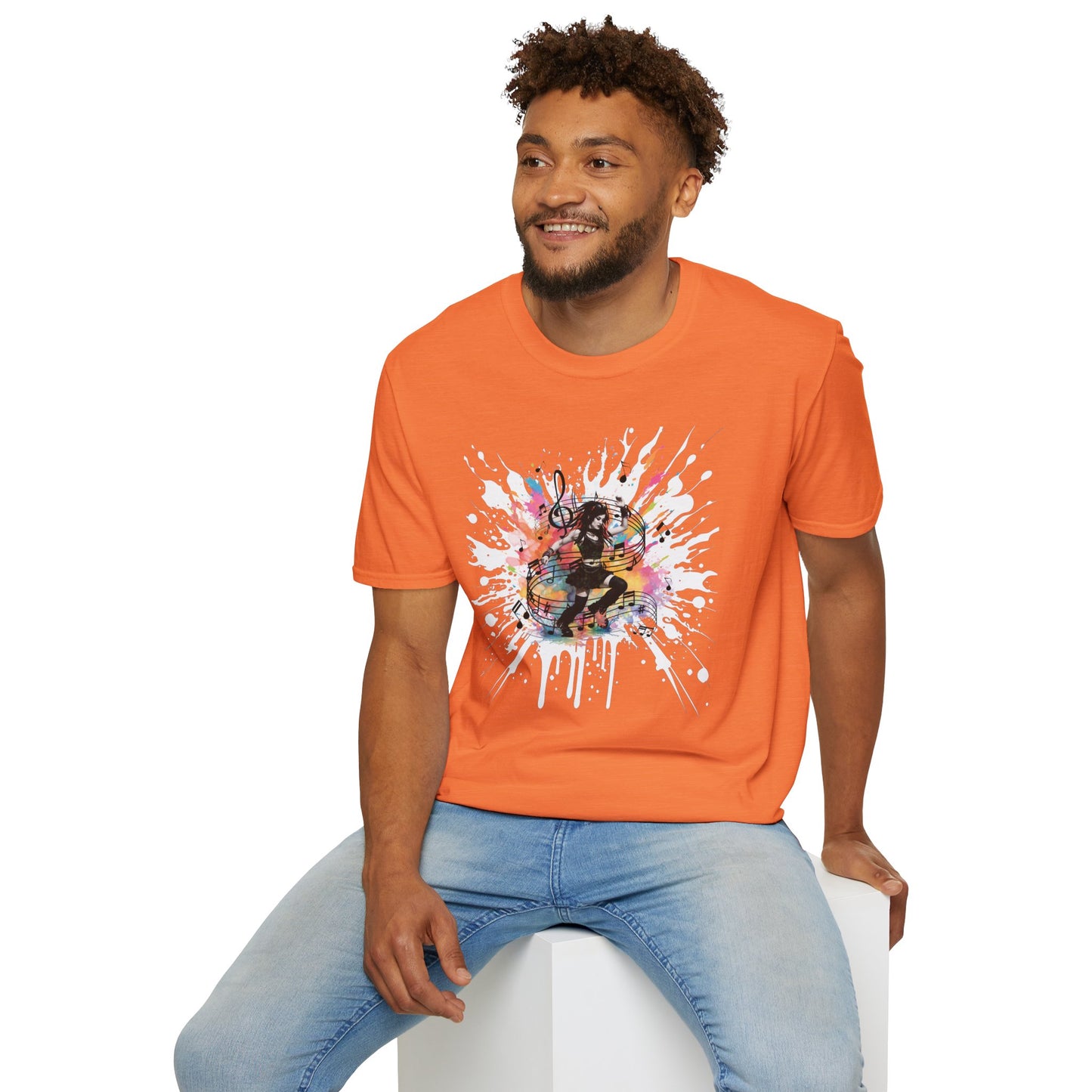 Colorful Music Brings Life Punk Dancer - Unisex Softstyle T-Shirt