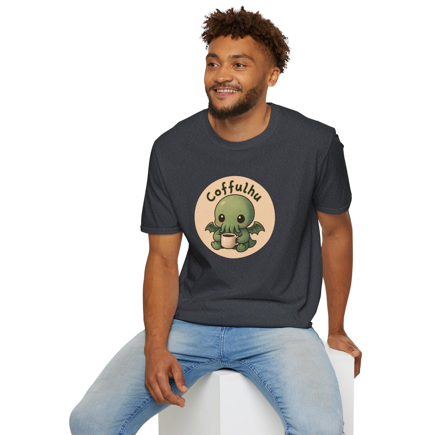 Cthulhu Coffulhu Coffee Pun - Unisex Softstyle T-Shirt