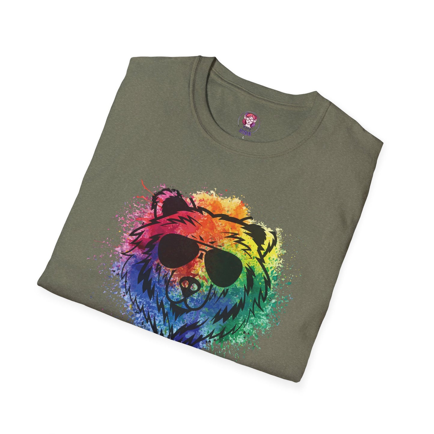 Wild Heart Collection - Bear Color Splash Unisex Softstyle Graphic T-Shirt
