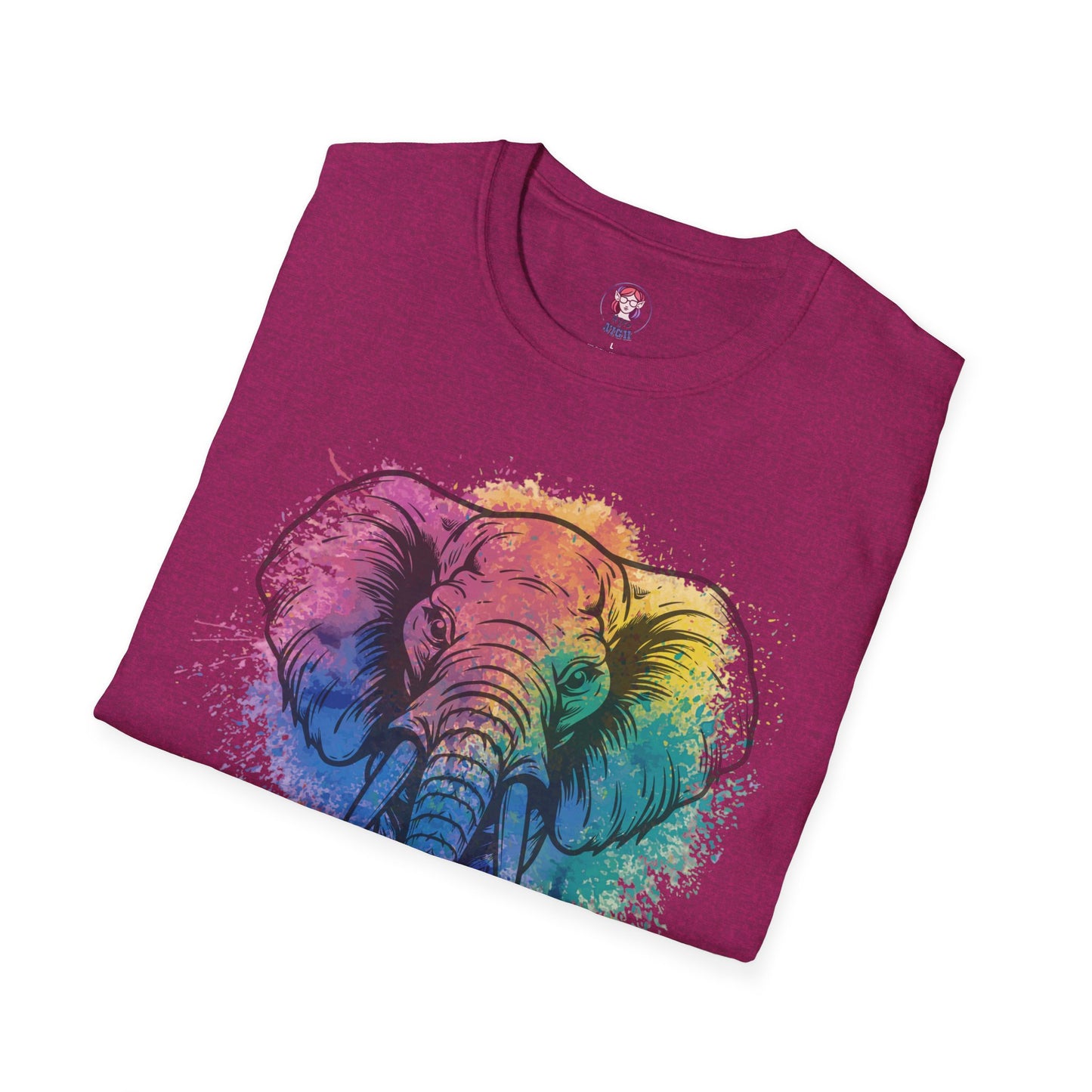 Wild Heart Collection - Elephant Color Splash Unisex Softstyle Graphic T-Shirt