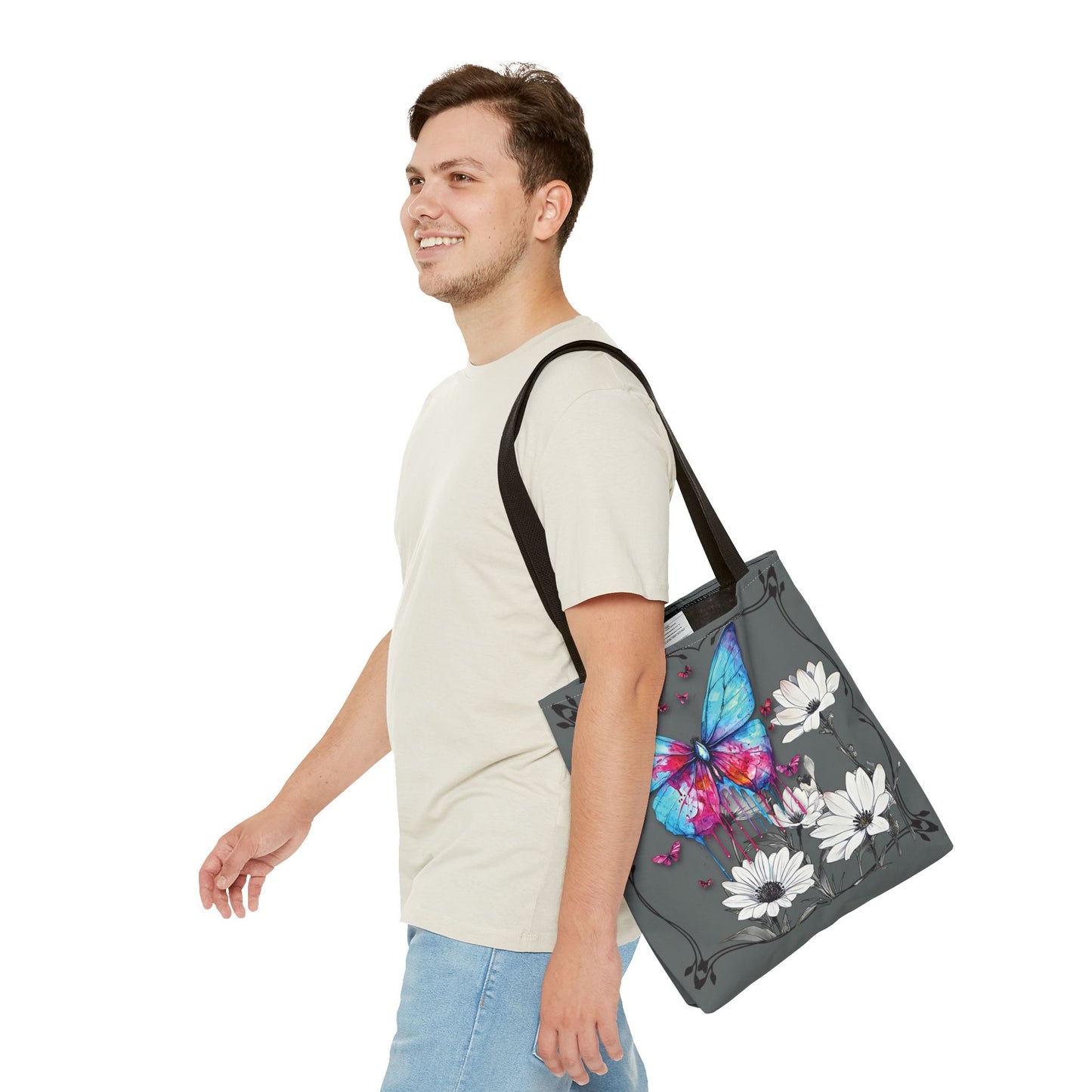 Painted Butterfly in Black and White Tote Bag