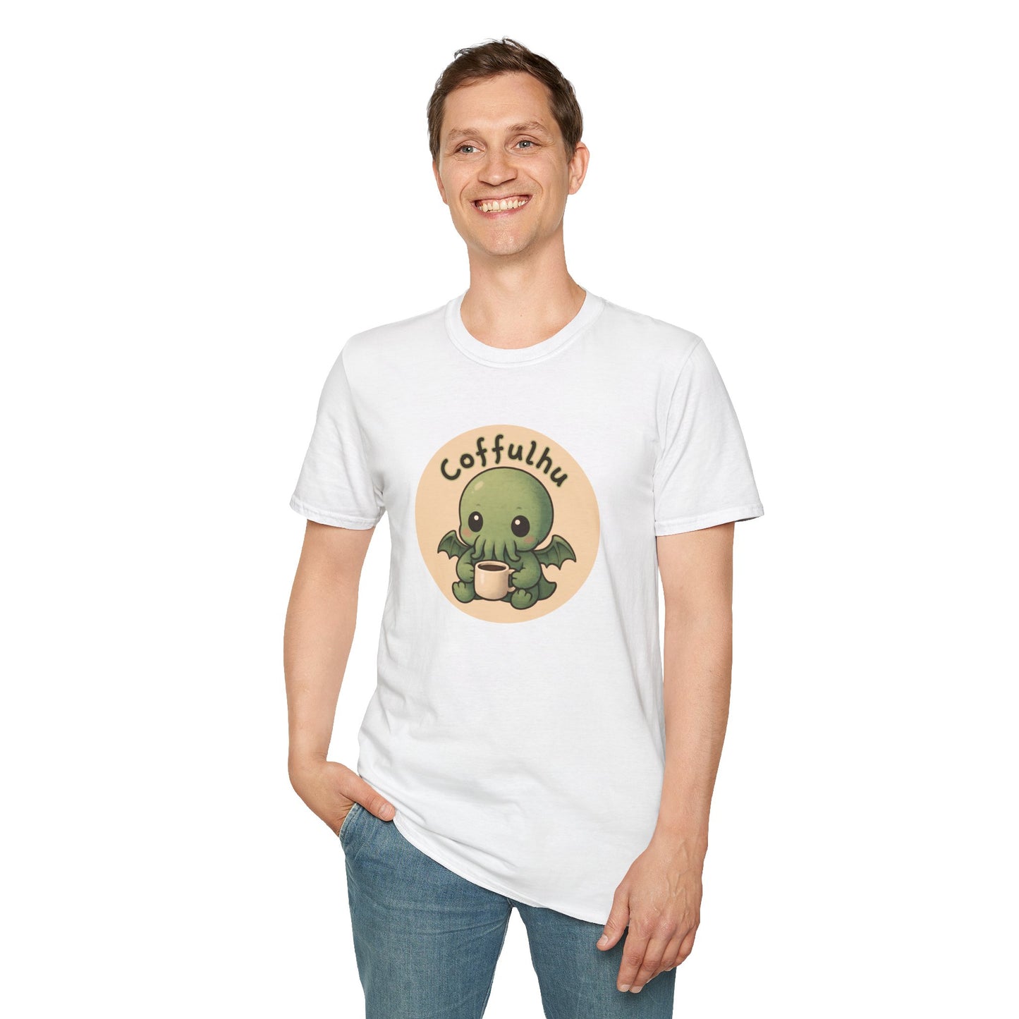 Cthulhu Coffulhu Coffee Pun - Unisex Softstyle T-Shirt