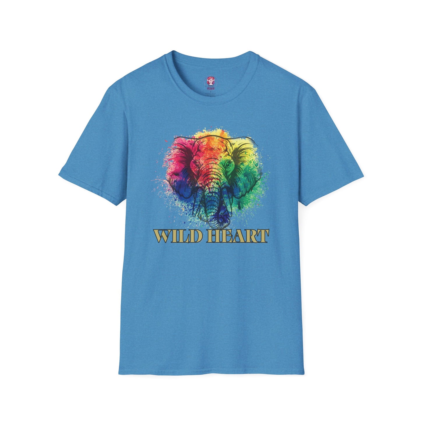 Wild Heart Collection - Elephant Color Splash Unisex Softstyle Graphic T-Shirt