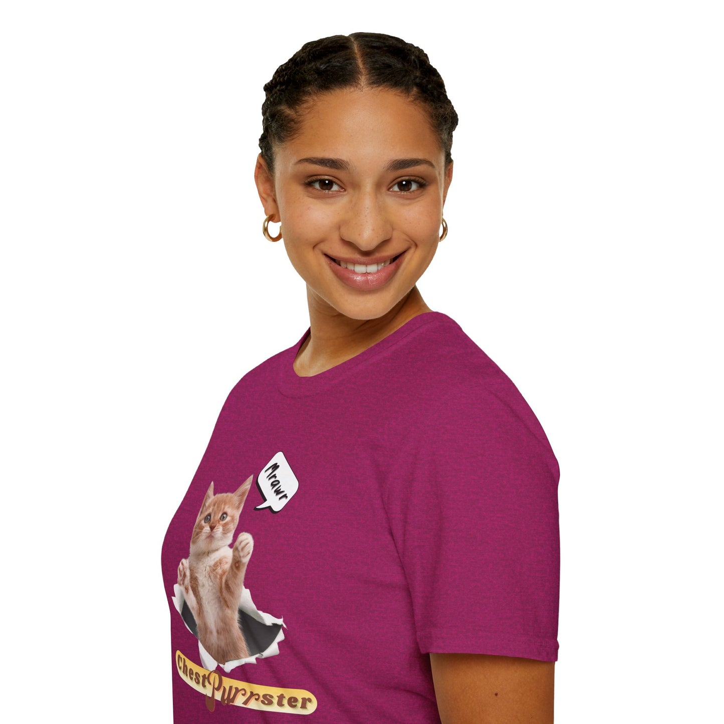 Cute Kitten ChestPurrster Pun - Unisex Softstyle T-Shirt