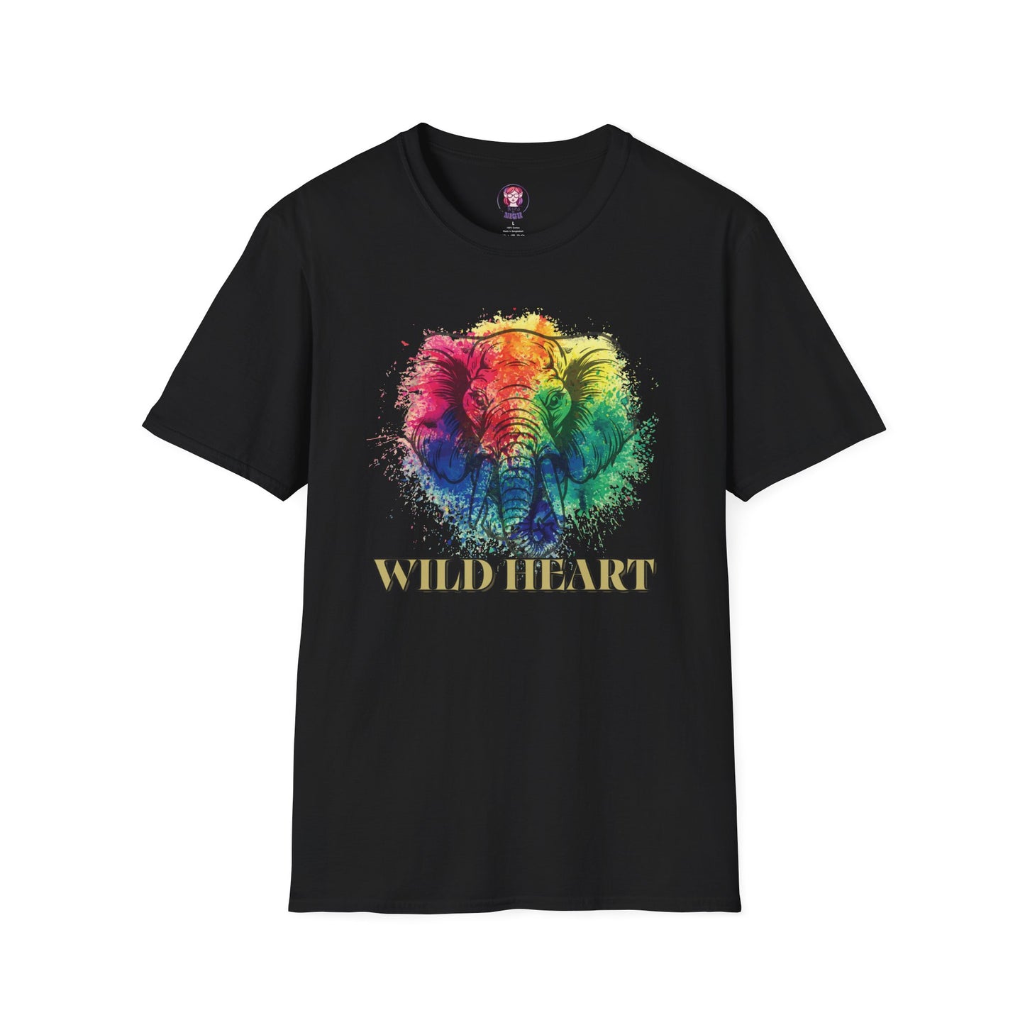 Wild Heart Collection - Elephant Color Splash Unisex Softstyle Graphic T-Shirt