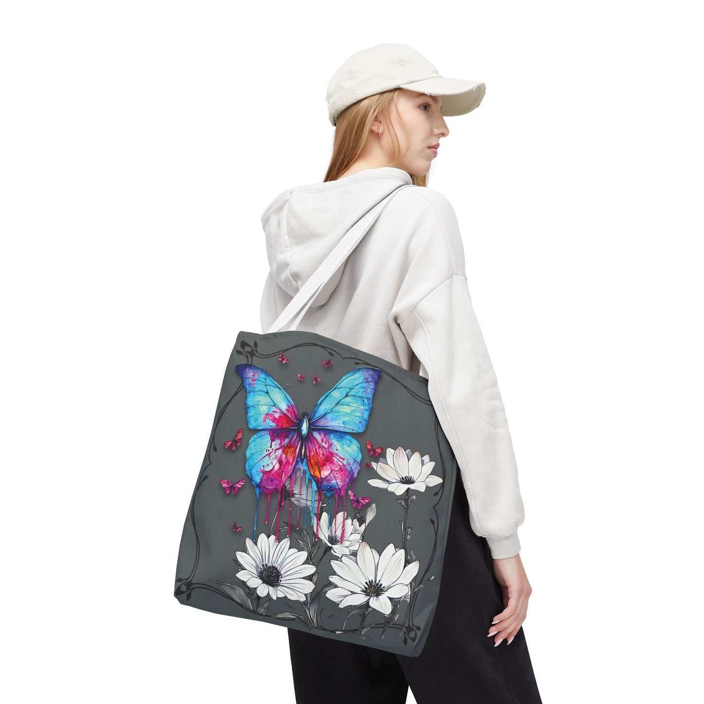 Painted Butterfly in Black and White Tote Bag