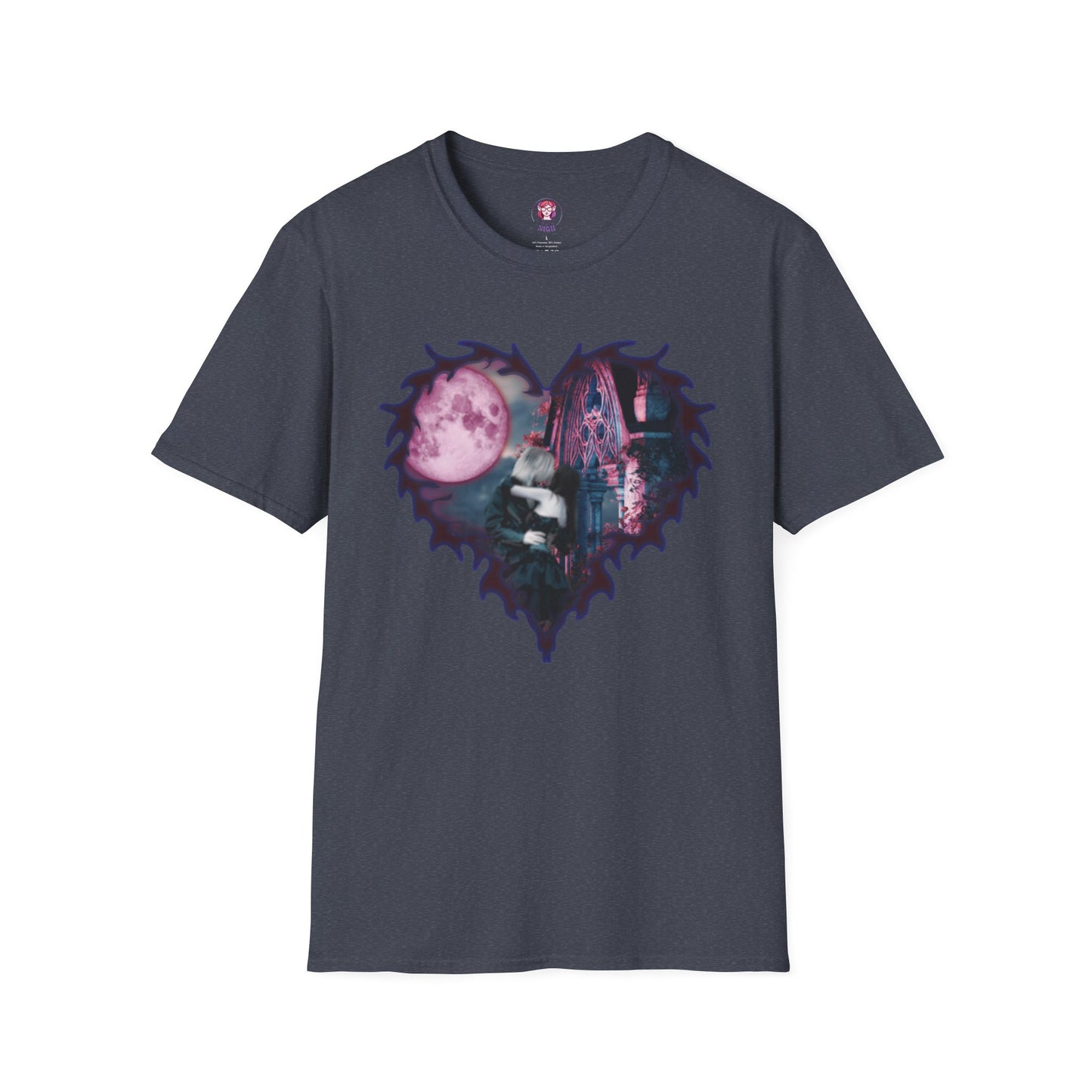 Gothic Couple Under the Moon - Unisex Softstyle T-Shirt
