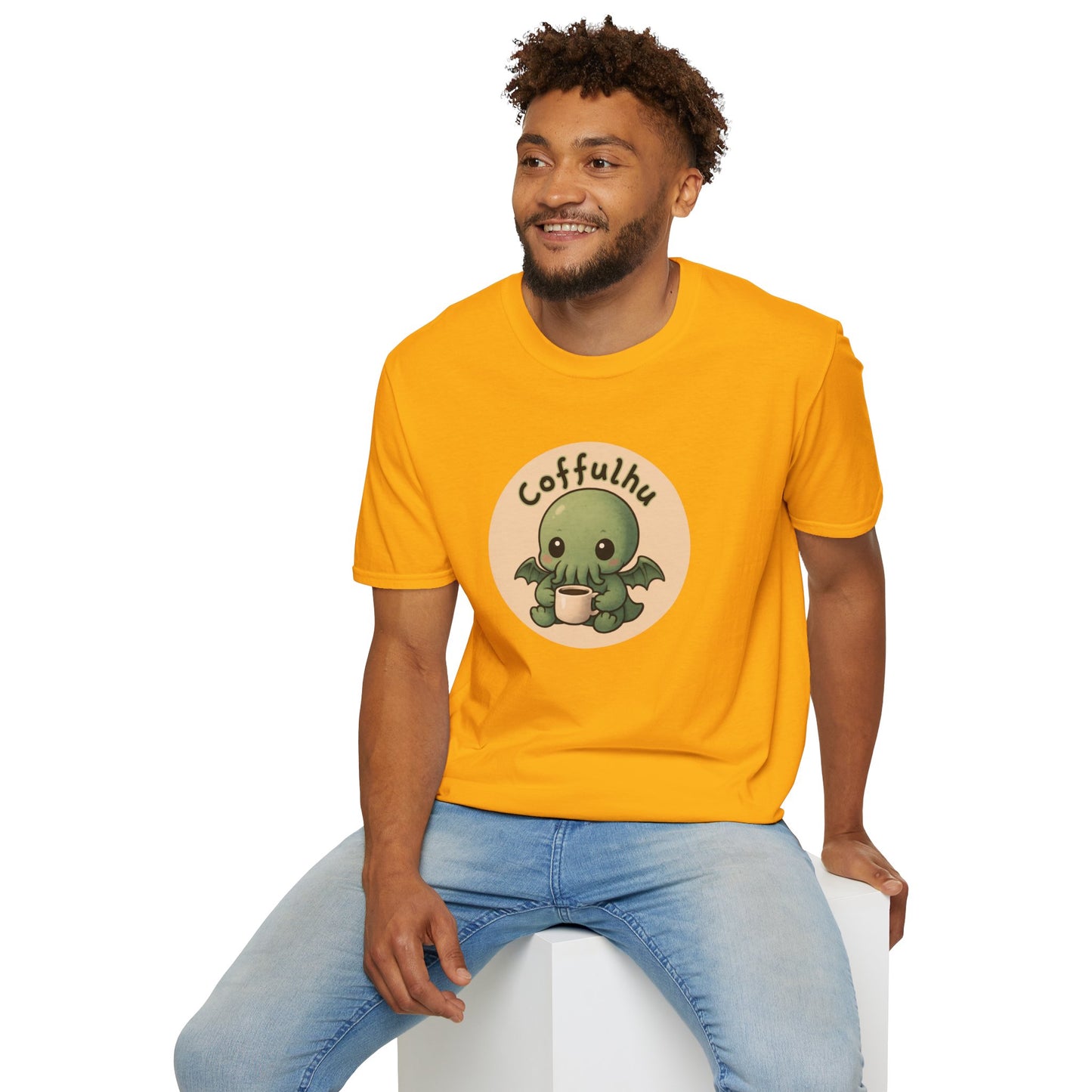Cthulhu Coffulhu Coffee Pun - Unisex Softstyle T-Shirt