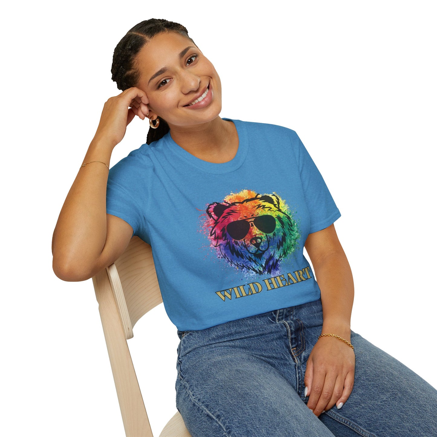 Wild Heart Collection - Bear Color Splash Unisex Softstyle Graphic T-Shirt