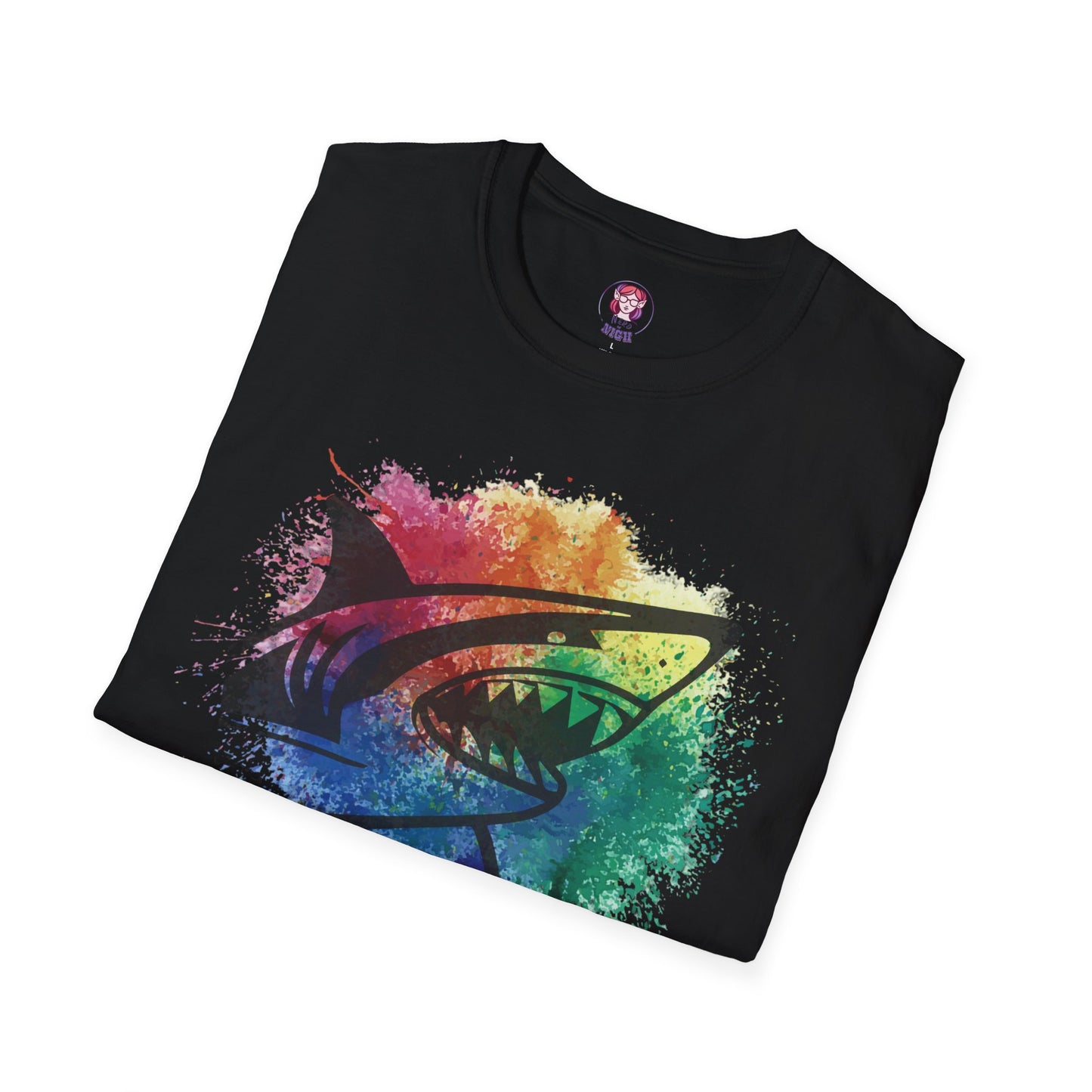 Wild Heart Collection - Shark Color Splash Unisex Softstyle Graphic T-Shirt