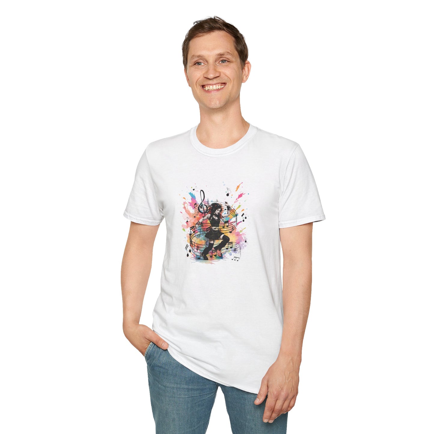 Colorful Music Brings Life Punk Dancer - Unisex Softstyle T-Shirt